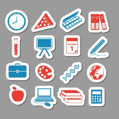 Back to school stickers clipart