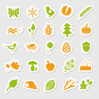 Nature stickers clipart