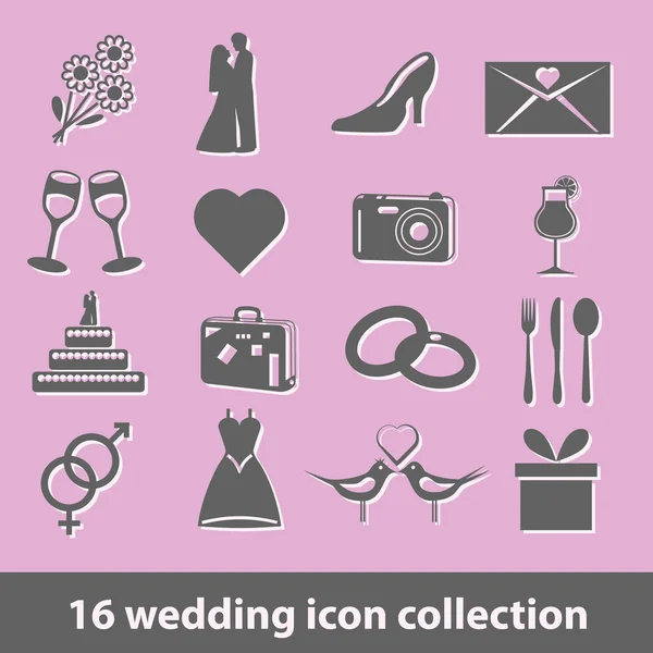 Свадебные иконы — стоковый вектор