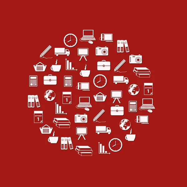 Icônes d'affaires en cercle — Image vectorielle