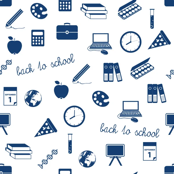 Seamless school icons pattern — Stock Vector