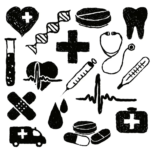 Doodle images médicales — Image vectorielle