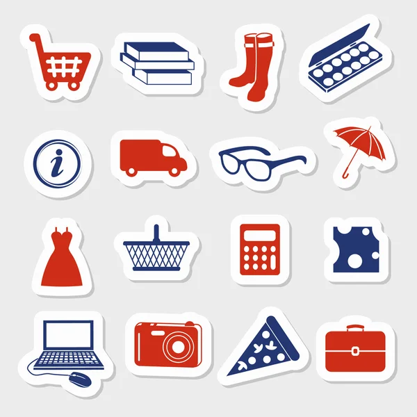 Autocollants shopping — Image vectorielle