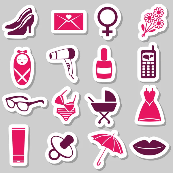 Women stickers — Stock Vector