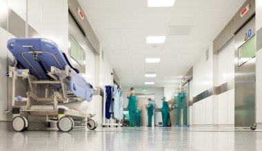 Hospital surgery corridor clipart