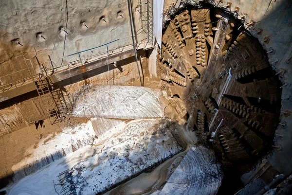 Tunnel boring machine underground — Stock Photo, Image