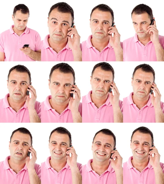 Mužské výrazy na telefonu — Stock fotografie