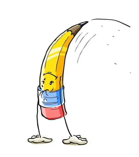 Desenhos animados sorridentes lápis de chumbo — Vetor de Stock