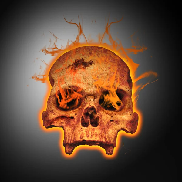 Crânio e fogo — Fotografia de Stock