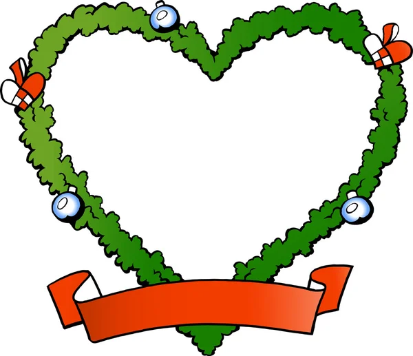 Illustrazione vettoriale disegnata a mano di una decorazione natalizia fraim — Vettoriale Stock