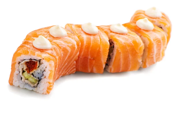 Sushi japonés hecho de salmón — Foto de Stock
