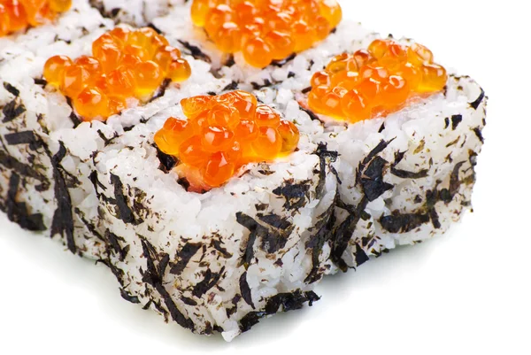 Traditionell japansk sushi på en vit bakgrund — Stockfoto
