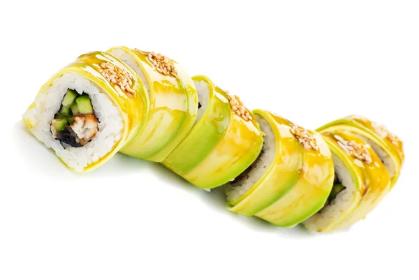 Komkommer maki sushi gemaakt van krabvlees, kaas — Stockfoto