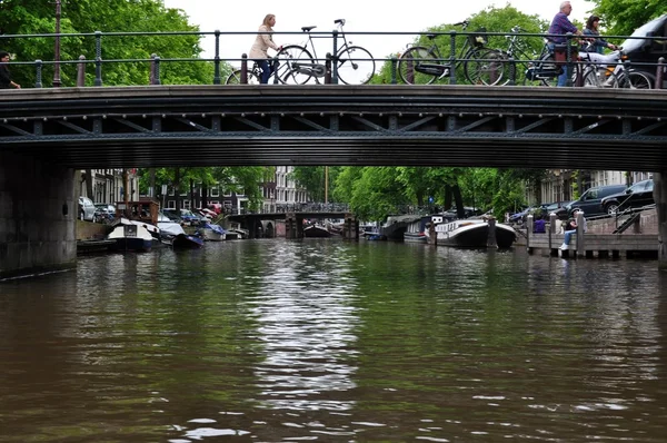 Amsterdam.Canals.Vue d'Amsterdam . — Photo