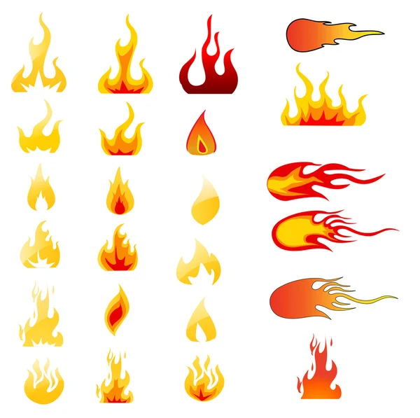 Icone di fuoco accese — Foto Stock