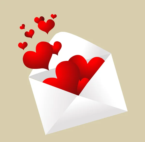 stock image Envelope with hearts popping out