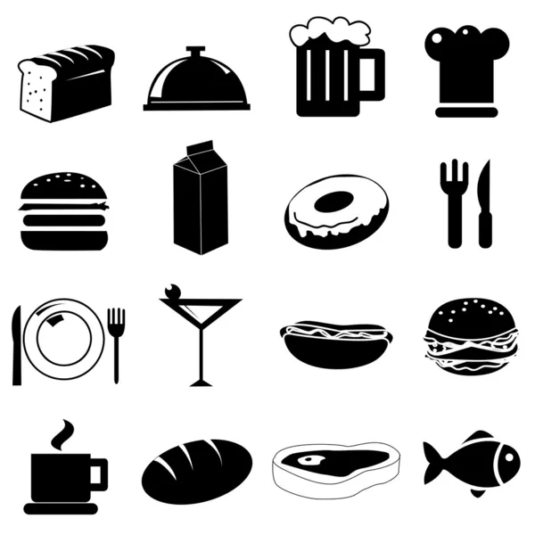 Kök och mat ikoner — Stockfoto
