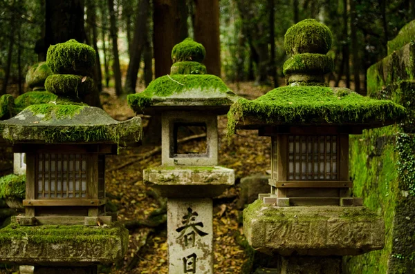 Lanternas de pedra em Nara — Fotografia de Stock
