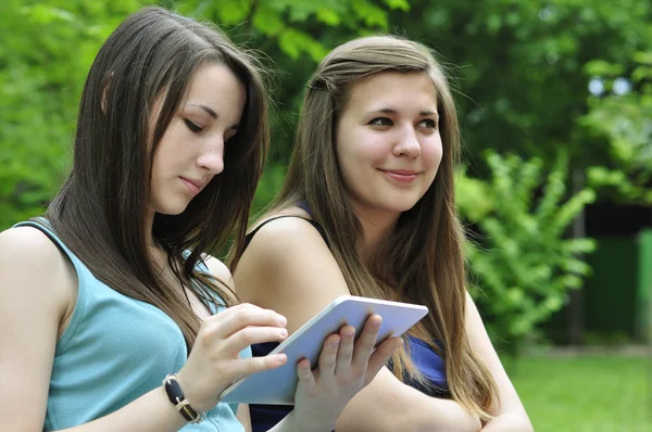 stock image Girls with touchpad