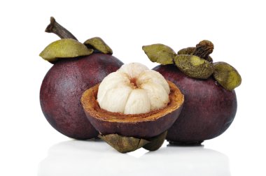 Tropical fruit Mangosteen clipart