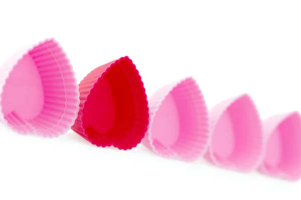 Custodie in silicone a forma di cuore rosso e rosa — Foto Stock