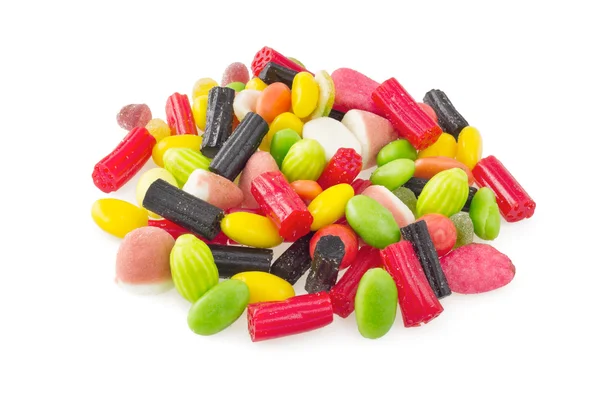 Kolorowe cukierki izolowane na białym tle — Zdjęcie stockowe