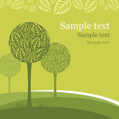 Art trees with foliage clipart