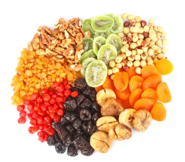 Dried fruits round clipart