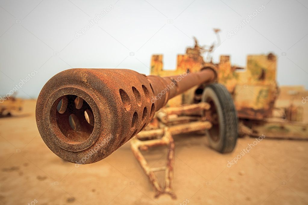 Rusted Military Anti-Tank Cannon Gun