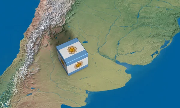 Расположение Аргентины на карте — стоковое фото