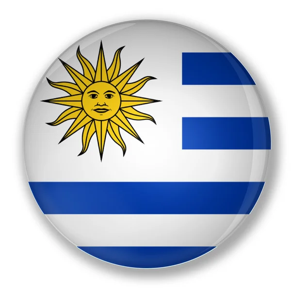 Distintivo com bandeira de Uruguai — Fotografia de Stock