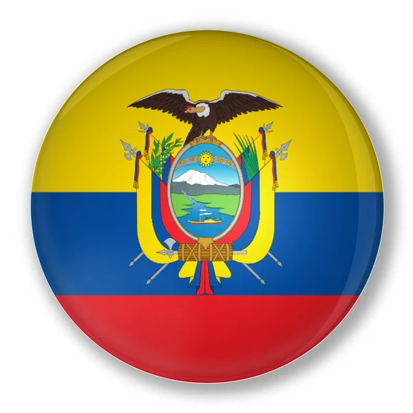 Badge con la bandiera di Ecuador — Foto Stock