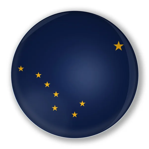 Distintivo com bandeira do Alasca — Fotografia de Stock