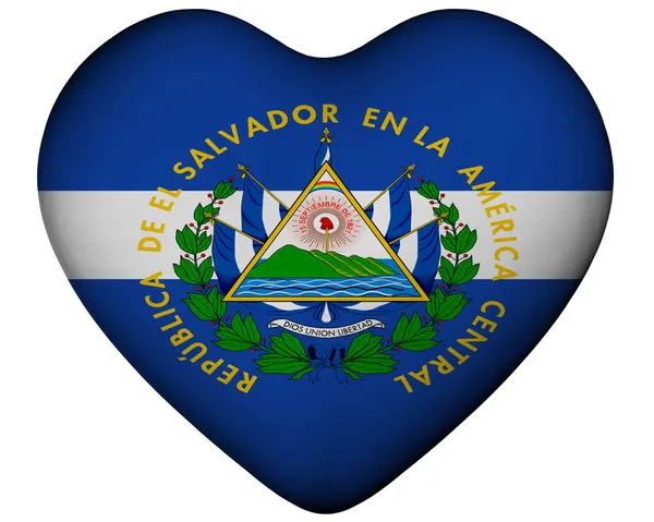 Καρδιά με σημαία του Ελ Σαλβαδόρ — Φωτογραφία Αρχείου