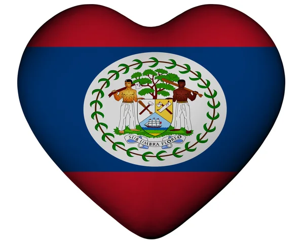 Καρδιά με σημαία του Μπελίζε — Φωτογραφία Αρχείου