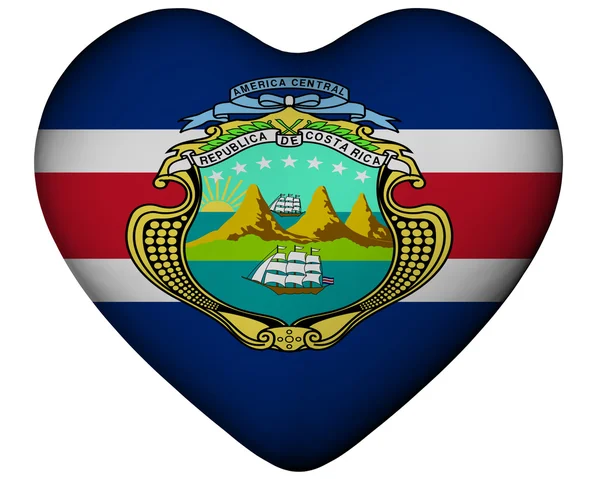 Καρδιά με σημαία της Κόστα Ρίκα — Φωτογραφία Αρχείου