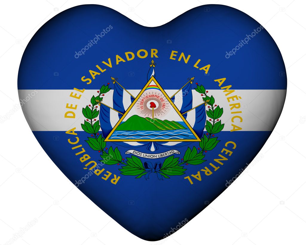 Descarga De La Bandera De El Salvador Corazón Con La