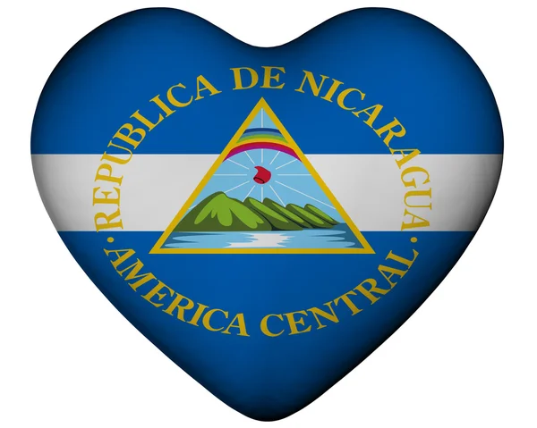 Серце з прапор Нікарагуа — стокове фото