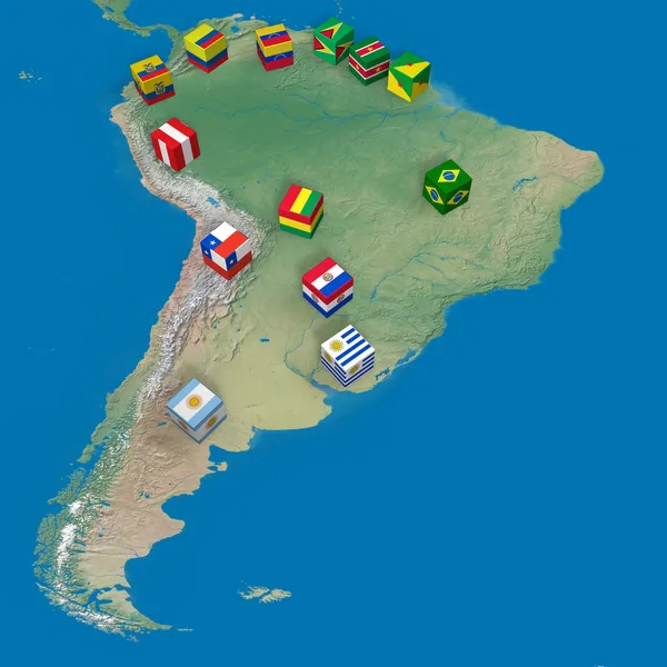 Landen van Zuid-Amerika — Stockfoto