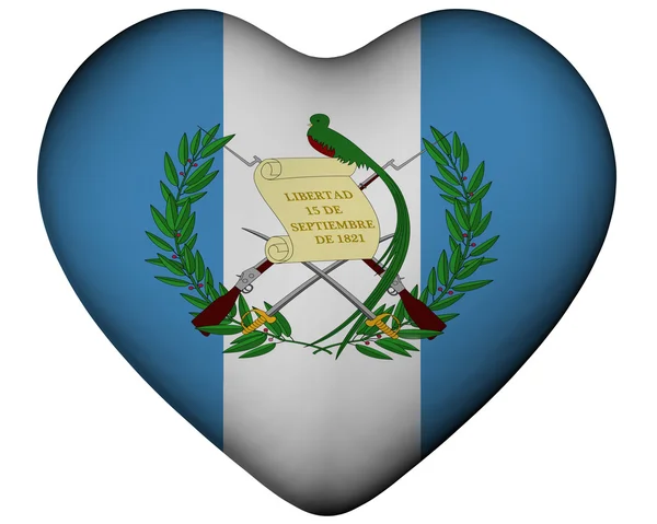 Καρδιά με σημαία της Γουατεμάλας — Φωτογραφία Αρχείου