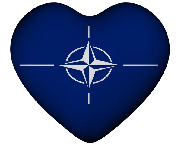 Coração com bandeira da OTAN — Fotografia de Stock