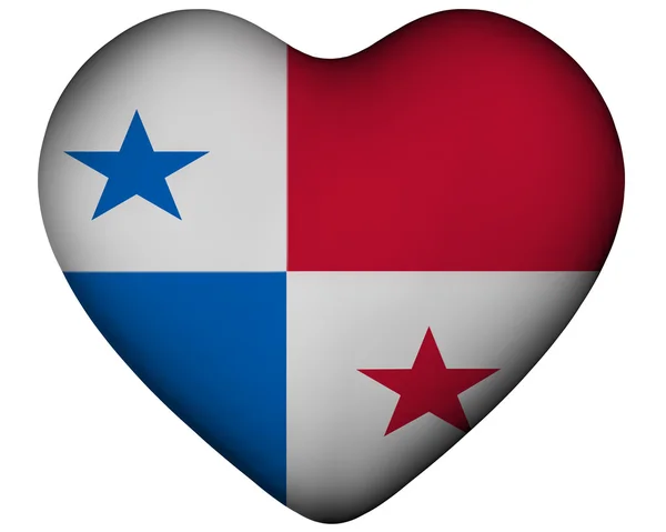 Szív Panama zászlaja — Stock Fotó