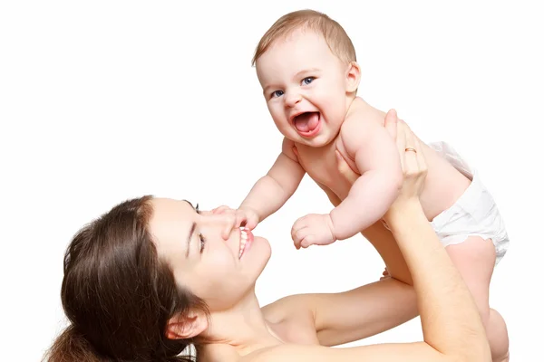 Madre feliz con el bebé —  Fotos de Stock