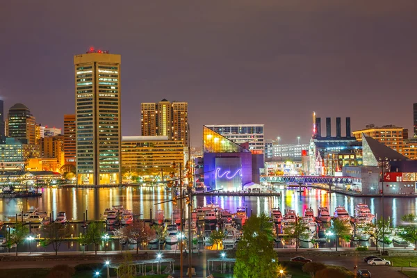 Baltimore på natten — Stockfoto