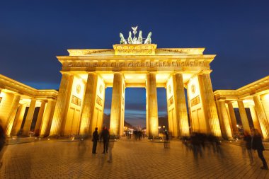 Brandenburg gate at night clipart