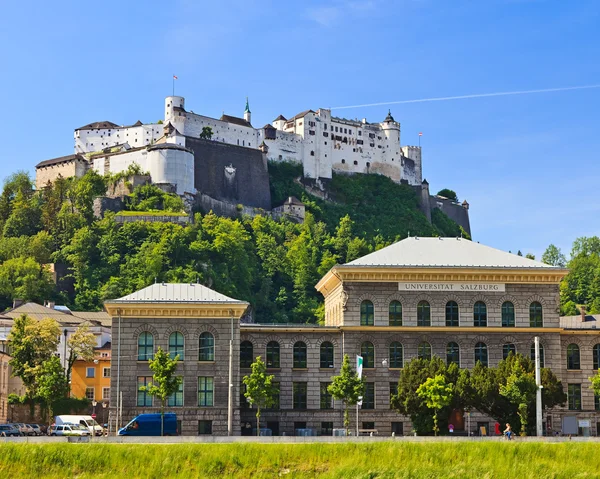 University and Hohensalzburg Fortress, Salzburg — Stock Photo, Image