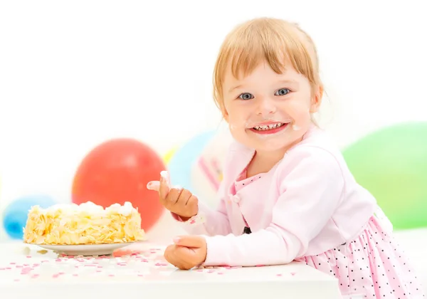 Bambina che festeggia il secondo compleanno — Foto Stock