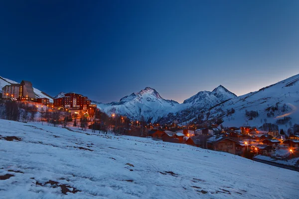 在阿尔卑斯山滑雪度假村 — 图库照片
