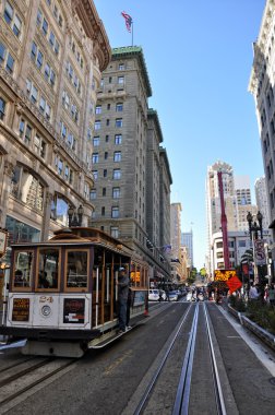 Tourists in San Francisco downtown clipart