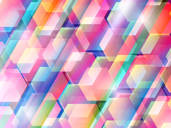Abstrakt bakgrund med färgade hexagoner — Stock vektor